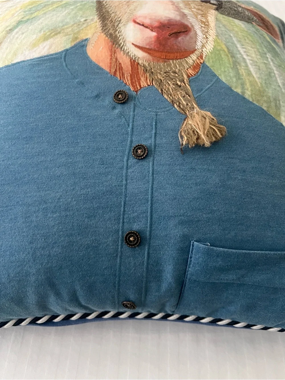 Mackenzie-Childs Vincent Van Goat Throw Pillow. Rare and Retired. Like New!